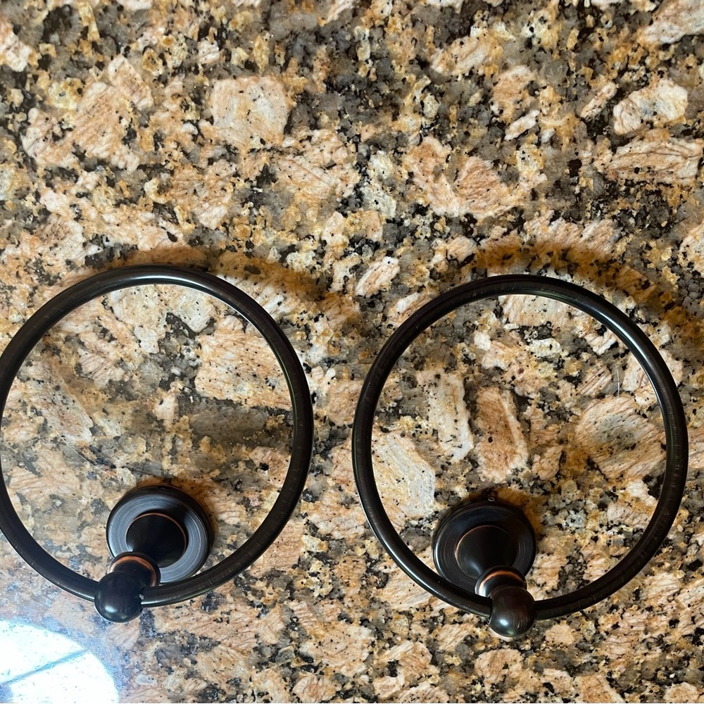 Oil Rubbed Bronze Guest Towel/ Hand Towel Rings - 2